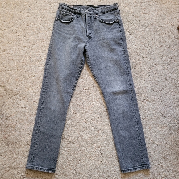 Levi' Premium 501 Grey Ankle Jeans - Picture 3 of 9